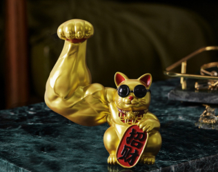 Big Armed Waving Lucky Cat