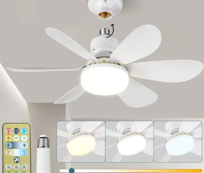 2 in 1 Ceiling Fan with LED Light with Remote Control