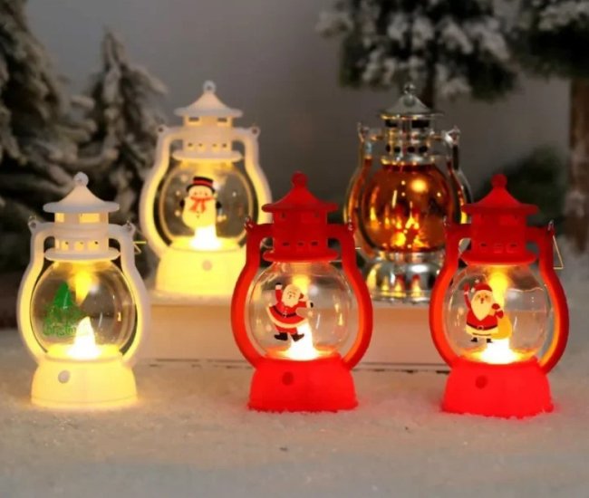 Christmas Mini Lantern Decorative with LED Lights