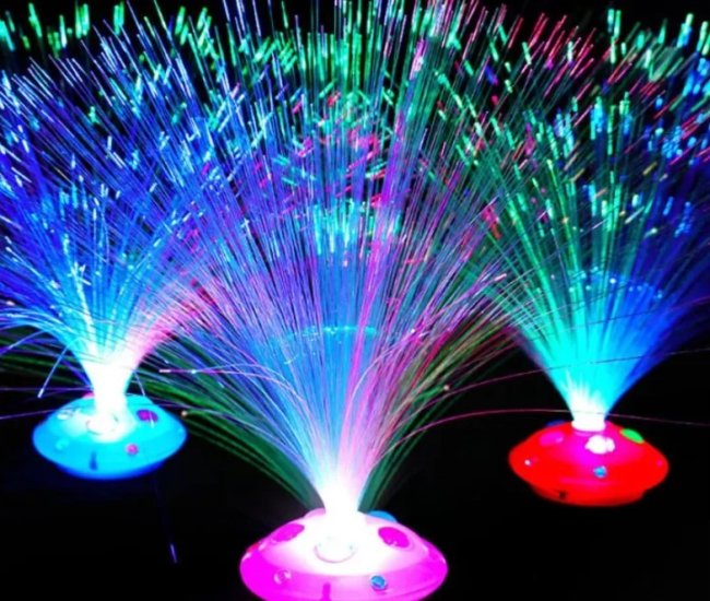 Colorful Changing LED Fiber Optic Night Light Lamp Stand