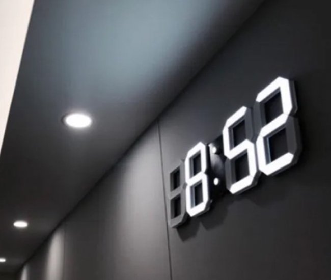 Modern Digital 3D White LED Wall Alarm Clock