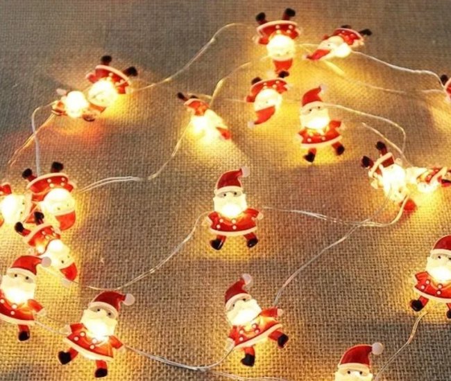 Santa Claus Fairy String Lights Hanging Ornaments