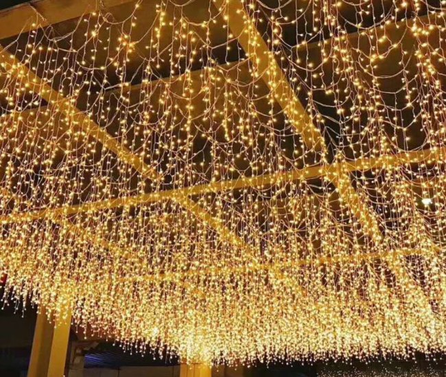 Solar LED Curtain Christmas Lights