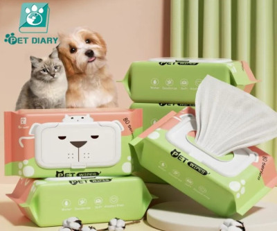 80pc Pet Dog Cat Wipes Multifunctional Wet Tissues For Cleaning