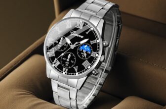 Men’s Three-Eyed Alloy Watch with Steel Belt and Free Bracelet