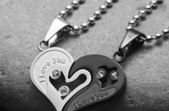I Love You Stainless Steel Heart Necklaces for Couples