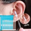Dorisna 24-Piece Disposable Sticky Ear Swabs for Gentle Earwax Removal