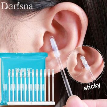 Dorisna 24-Piece Disposable Sticky Ear Swabs for Gentle Earwax Removal