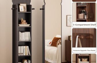 Rotating Full-Length Dressing Mirror with Integrated Wardrobe and Storage