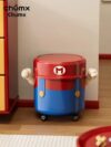 CHUMX Moveable Household Trash Can with Lid and Wheels, featuring a Mario Cartoon design