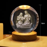 GEEK 3D Crystal Ball USB Table Light with Wooden Base