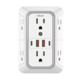 Universal US Multi-Socket Wall Charger with 6 AC Outlets and 4 USB Ports