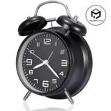 4-Inch Twin Bell Loud Alarm Clock with Metal Frame and 3D Dial