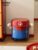 CHUMX Moveable Household Trash Can with Lid and Wheels, featuring a Mario Cartoon design