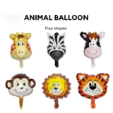 Cartoon Mini Animal Head Foil Balloons