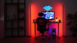 RGB LED Corner Floor Lamp with Smart App and Remote Control