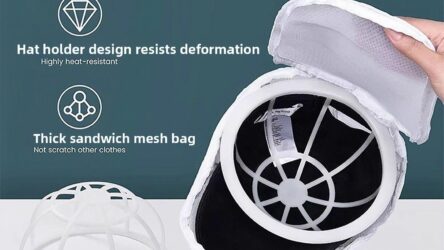 Hat Washing Bag and Support for Baseball Caps and Trilby Hats